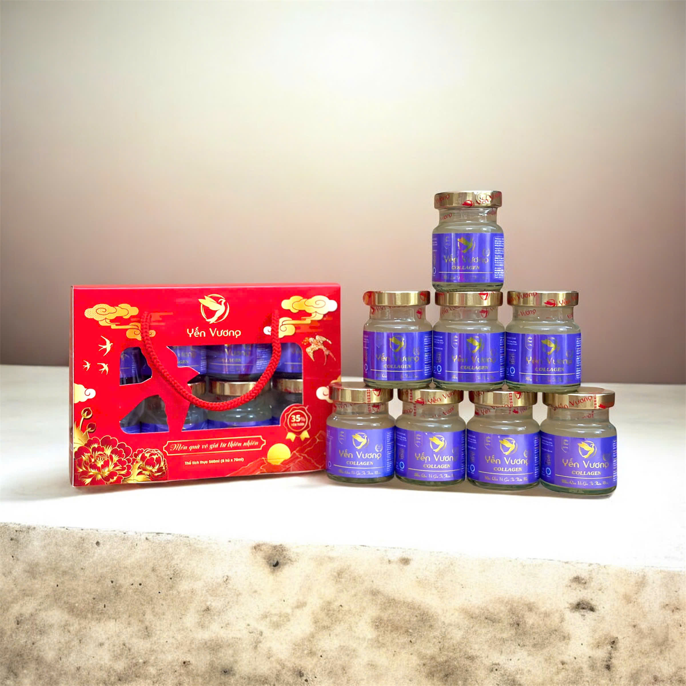 Lốc 8 hũ yến Vương 70ml Collagen